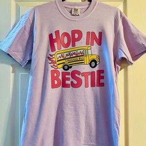 “Hop In Bestie” Struggle Bus Graphic Tee | Lilac | Comfort Colors